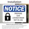 Signmission Propane Cage Locked When Not In Use Sign With Symbol, 10 in W x Rectangle, Vinyl Decal OS-2PACK-NS-D-710-L-17887 - alternate 2